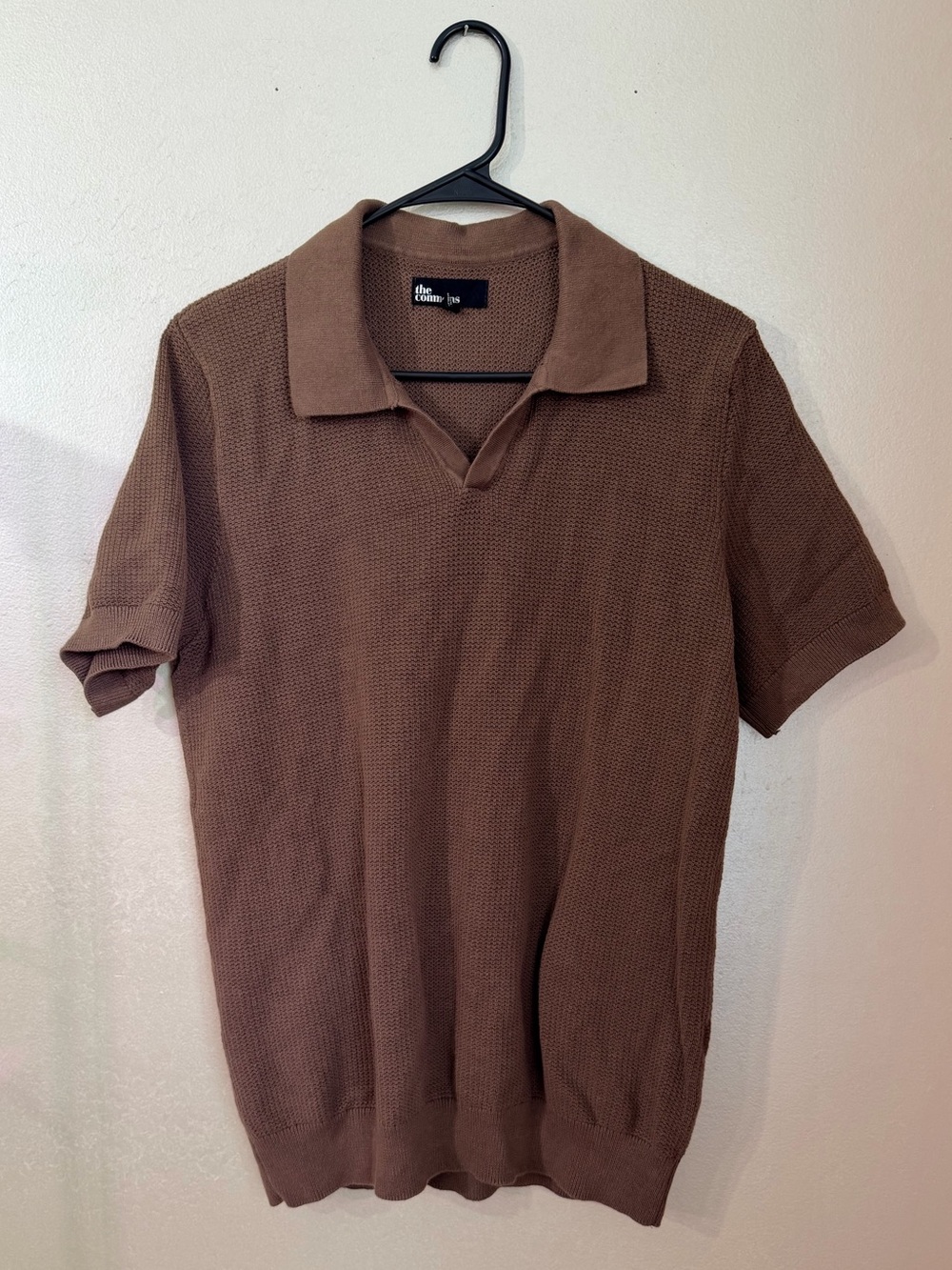 The commons Men's Brown Knit Polo